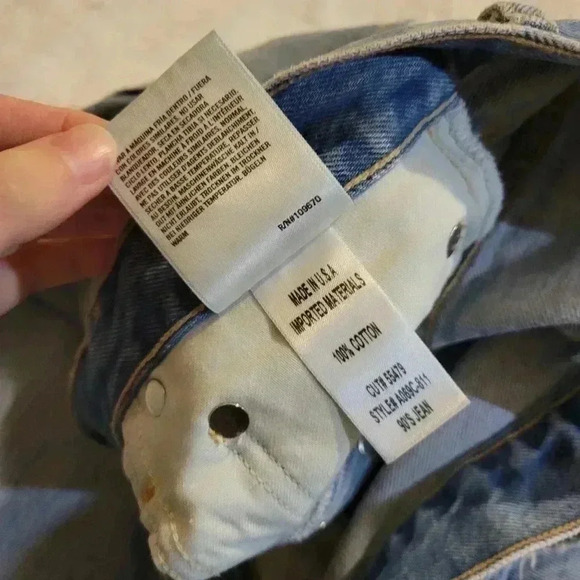 Agolde 90s Fit Button Fly Mid Rise Distressed Loose Fit Jeans Women 24 A069c-811 - Picture 10 of 12